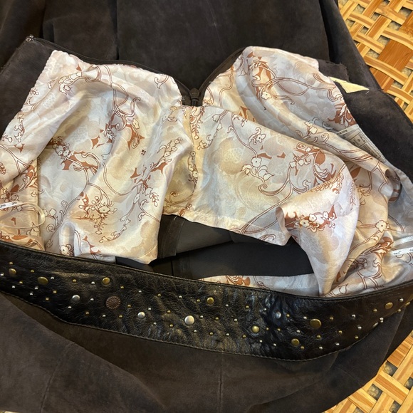 Anthropologie June Suede Leather Skirt with Embellished Waist - Picture 9 of 10